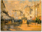Peinture à l'huile sur toile peinte à la main - Claude Monet 'Gare Saint-Lazare'
