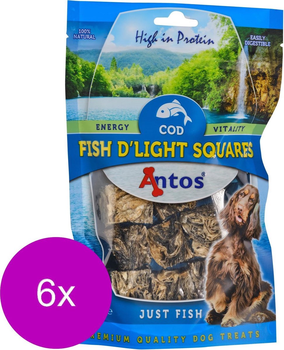 Antos Fish D'Light Squared - Hondensnacks - 6 x Vis 100 g