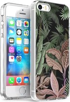 iMoshion Hoesje Siliconen Geschikt voor iPhone SE (2016) / 5 / 5s - iMoshion Design hoesje - Groen / Roze / Dark Jungle