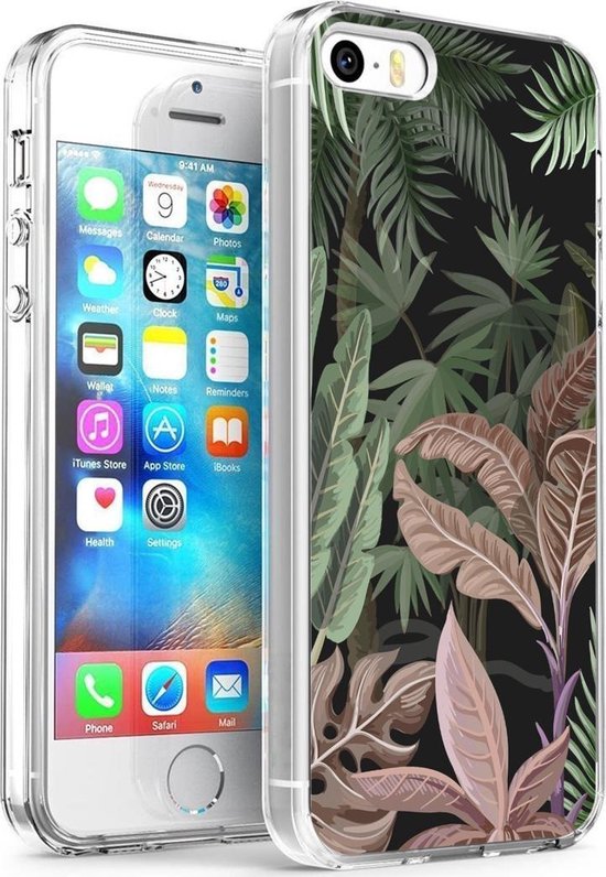 suiker kubus sponsor iMoshion Design voor de iPhone 5 / 5s / SE hoesje - Jungle - Groen / Roze |  bol.com