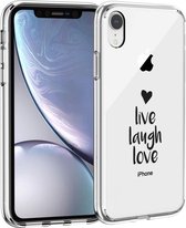 iMoshion Design voor de iPhone Xr hoesje - Live Laugh Love - Zwart