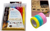 Folia Bullet Journaling Set met Duotip Markers Stempels en Washi Tape A040112