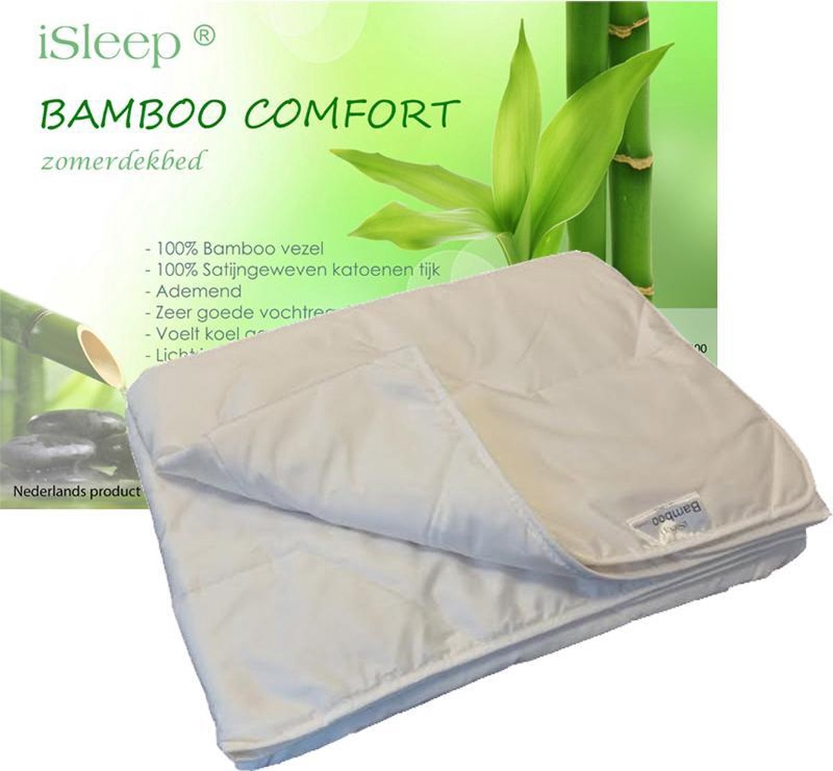 iSleep Zomerdekbed Bamboo Comfort - Tweepersoons - 200x220 - Wit