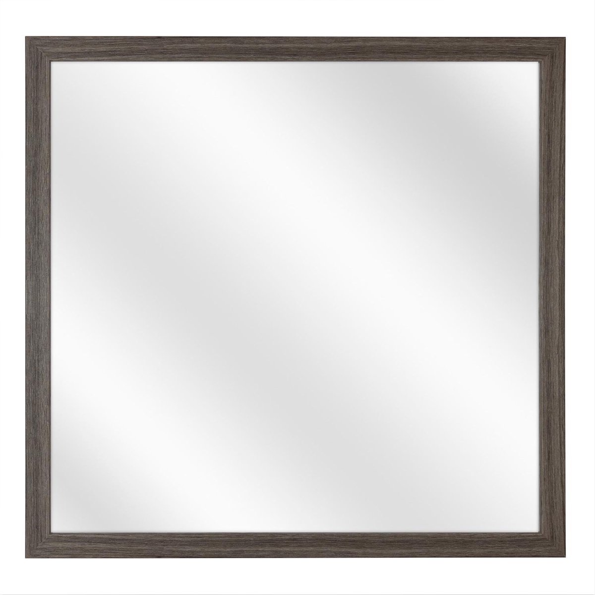 Spiegel met Vlakke Houten Lijst - Antraciet Eiken - 20x20 cm