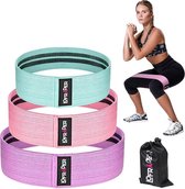 Lofrader - Weerstandsbanden set van 3 - Fitness Elastiek - Resistance Bands - Fitnessbands - Fitness Banden - Booty Band - Weerstandsband