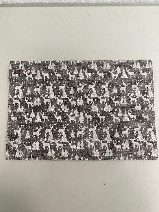 Placemats met opdruk in kerstsfeer set van 2 placemats