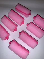 haarrollers/ haar krullers roze 8 stuks