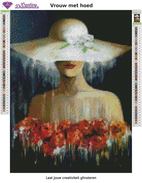 Vrouw Met Hoed Veren Diamond Painting kopen? - Happy Painting