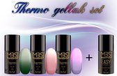 Thermo gellak set met 3 kleuren + Base&Finish 2in1- Thermo gellak- Gellak