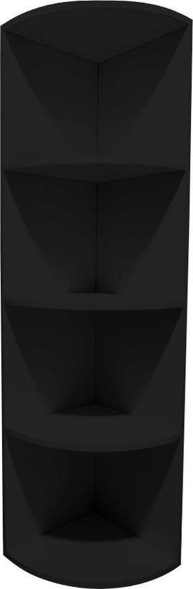 Hoekkast - vakkenkast - hoekmeubel - 130 cm hoog - zwart | bol.com