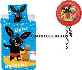 Bing Bunny dekbedovertrek 140x200cm | eenpersoons 100% katoen met Bing ballon als bonus