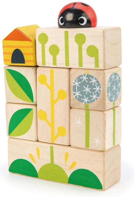 | Tender Leaf Preschool: BLOKKEN TUIN 12x3x3,6cm Blokken, hout, 40 stuks, 18m+