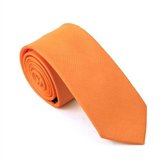 Skinny stropdas oranje - echt zijde