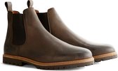 Travelin Skjern - Leren Chelsea boot - Heren - Wol gevoerd - Donkerbruin Leer - Maat 40