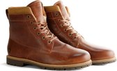 Travelin Esbjerg Heren - Veterboots - schoenen - sneakers - Vibram zool - Cognac Leer - Maat 43