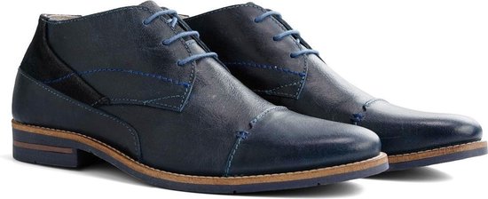 NoGRZ F.L.Wright - Hoge leren veterschoen heren - Blauw - Maat 45 | bol.com