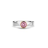 Melano Twisted Passion pink set ring set - zilverkleurig/goudkleurig - dames - maat 50