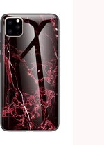 Apple iPhone XR – Ruby Rood Glazen Marmer hoesje