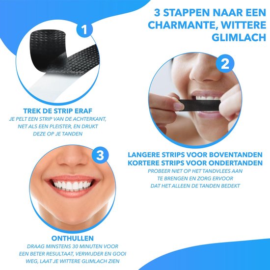 doorboren Stuwkracht privaat Daily Smile Teeth Whitening Strips - Activated Coconut & Charcoal - 28 x  Strips -... | bol.com
