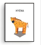 Postercity - Design Canvas Poster Pixel Hyena / Safari Dieren / Kinderkamer / Dieren Poster / Babykamer - Kinderposter / Babyshower Cadeau / Muurdecoratie / 50 x 40cm