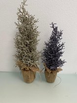 Decoratieve Kunstkerstbomen glitter - set van 2 stuks