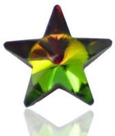 Swarovski steen ster (10 mm) Groen, 4 st