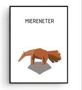 Postercity - Design Canvas Poster Pixel Miereneter / Jungle Dieren / Kinderkamer / Dieren Poster / Babykamer - Kinderposter / Babyshower Cadeau / Muurdecoratie / 50 x 40cm