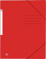 Oxford Top File + - elastomap - hoekelastiek - A4 - rood - pak 10 stuks