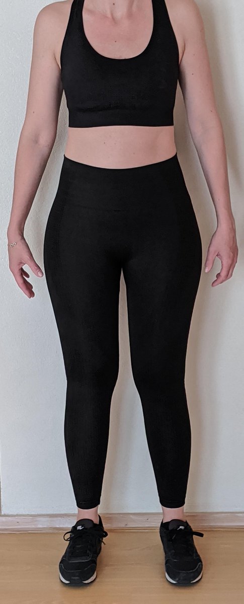 Naadloze sportbroek/-legging met hoge taille voor fitness, yoga, gym - Zwart - Maat S — afbeelding 4