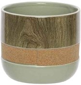 Cosy en Trendy Bloempot Cork - Wood Groen 16,5xh14,4cm Rond - Dolomiet (set van 4) En Yourkitchen E-kookboek - Heerlijke Smulrecepten