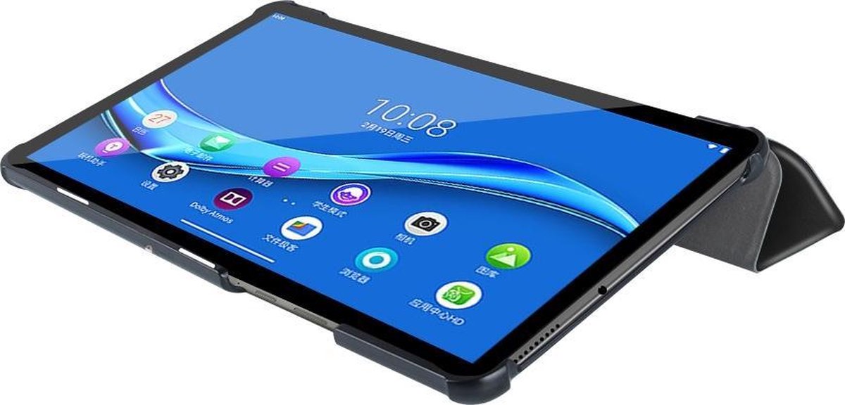 Lederen Beschermhoes - Geschikt voor Lenovo Tab M10 Plus 10.3 Inch - Zwart