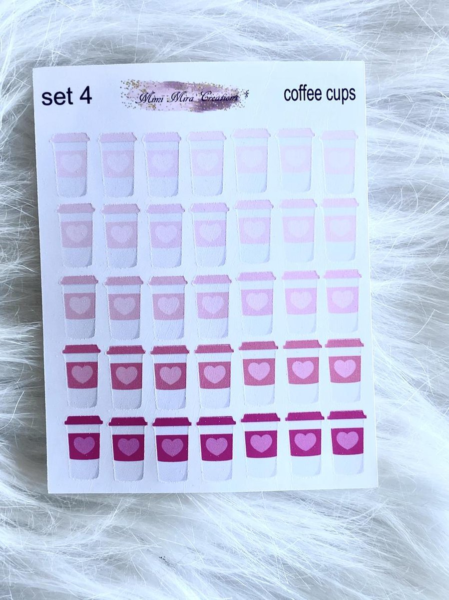 Mimi Mira Creations Functional Planner Stickers Coffee Cups Set 4