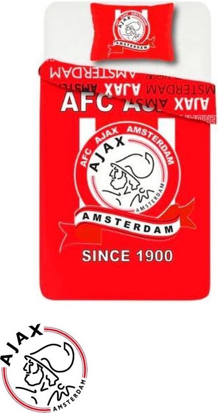 Premisse Sportman Indiener Ajax Dekbedovertrek - 1 Persoons - Club - Amsterdam - Rood Wit - 140 x 200  | bol.com