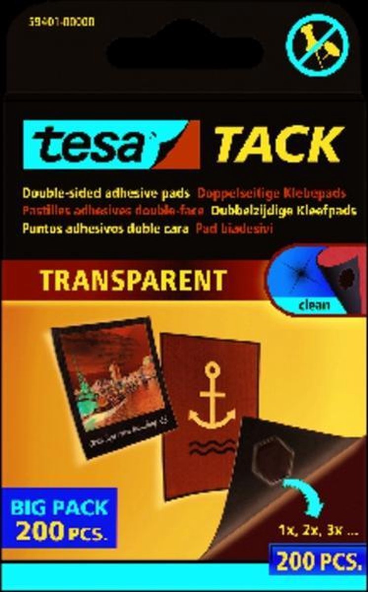 Pastilles double-face tesa® TACK tesa 59401-00000-01 transparent