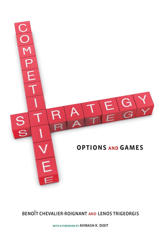 Rode blokjes met de tekst COMPETITIVE en STRATEGY vormen samen een kruiswoordpuzzel. Daaronder staat 'OPTIONS AND GAMES'.
