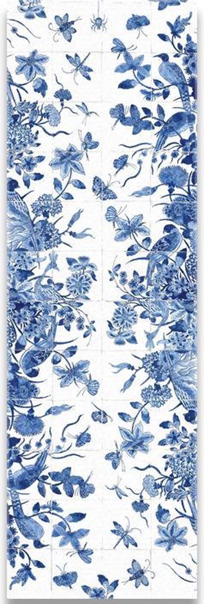 Sjaal, Delfts blauw , Vogels