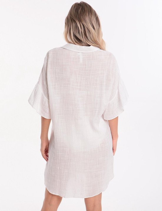 Seafolly Dames strand blouse Lang oversized - Jurk Wit Wijd 100% Katoen -  Maat S | bol.com