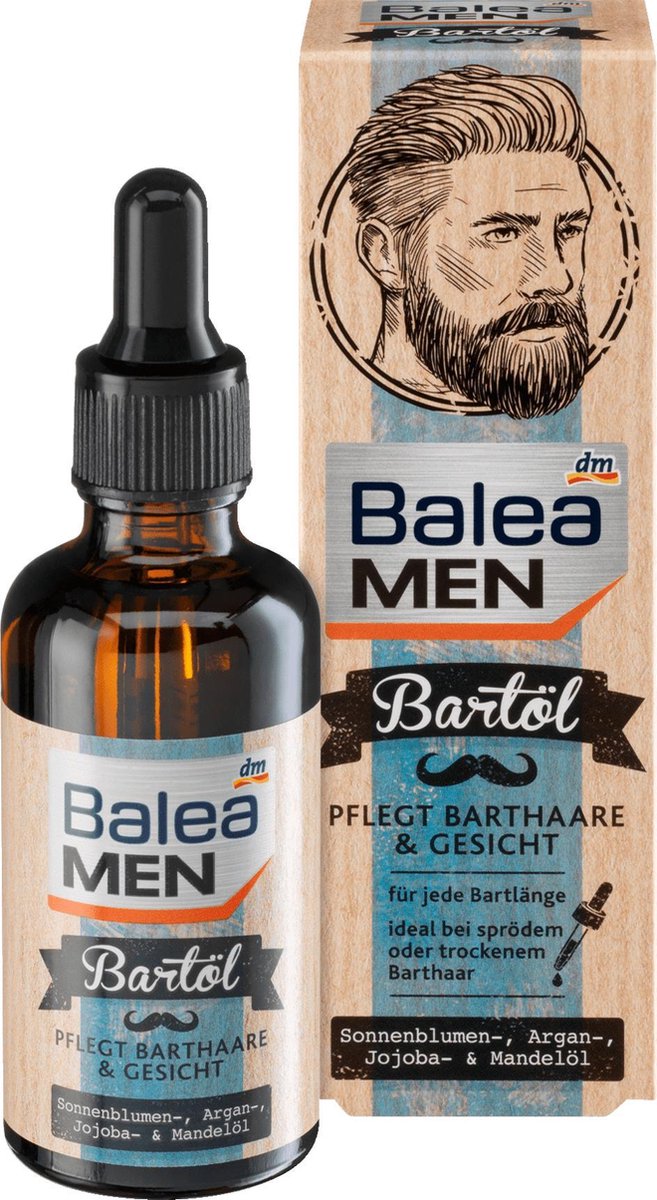 DM Balea MEN Baardolie (50 ml) - Baardverzorging - Verzorging voor mannen - Mannen - Men - Verzorging - Voeding voor snorharen - Geschikt voor elke lengte - Ideaal tegen droge haren