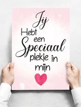 Wandbord: Jij hebt een speciaal plekje in mijn hart! - 30 x 42 cm