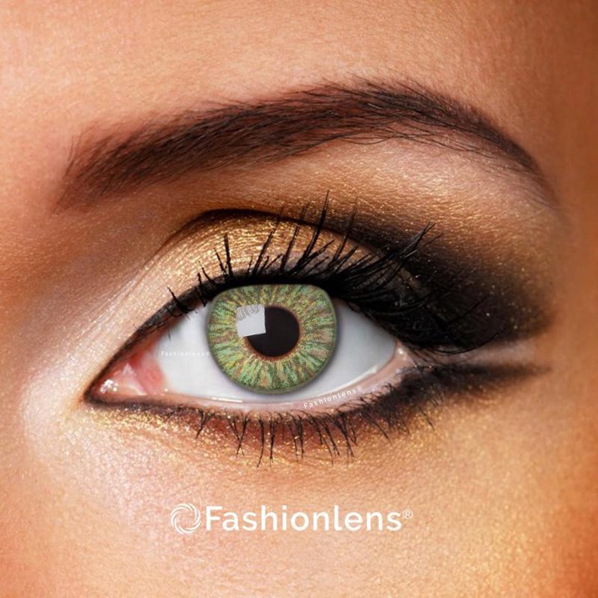 Kleurlenzen - Green Passion - jaarlenzen met lenshouder - groene contactlenzen Fashionlens