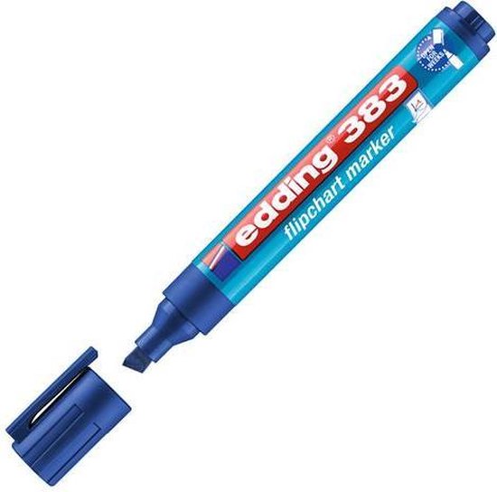 edding 31 EcoLine flipchart marker - zwart - 10 stiften - roonde punt 1,5-3 mm - stift voor schrijven, tekenen op flip-over papier - drukt niet door - droogt niet uit- intensieve kleur - navulbaar