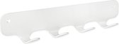 Gorillz Rounded Four Wandkapstok – 4‑Haken Wandmontage – Witte Stalen Kapstok – Industrieel Design