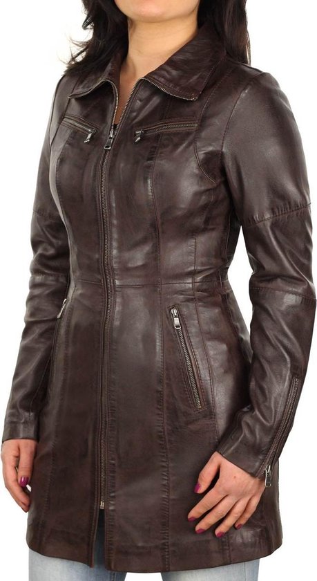 Versano Chicago Lange Leren Dames Jas L Versano Chicago Lange Leren Dames Jas L