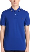 Fred Perry - Heren Polo SS Twin Tipped Coblt/Snwwht/Blk - Blauw - Maat M