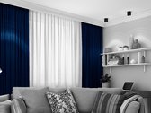 Home of Curtains - LEMONI - Dikke Gordijn - Met Plooiband - Verduisterend - Isolerend - Kant en Klaar - 150 x 260 cm - Donker Blauw - 1 Stuk