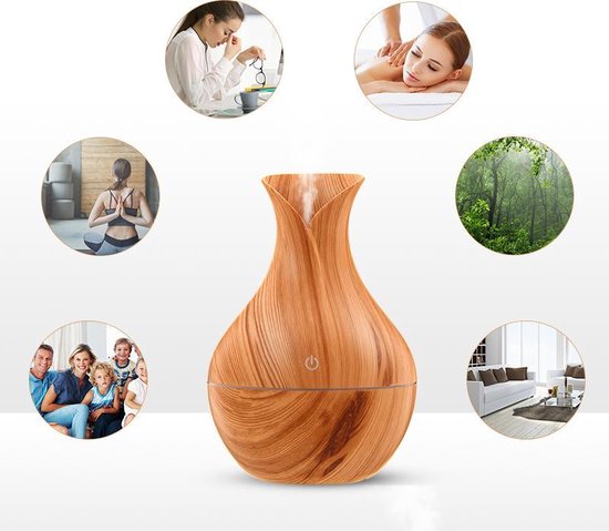 Aroma Diffuser - Luchtbevochtiger Aroma Therapie + NEUTRIHERBS Olie 10 ML - Vernevelaar – Verstuiver – Lichtbruin