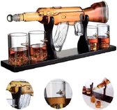 LuZana Whiskey Karaf - AK 47 - Decanteer Karaf  - Whiskey Set - Incl. 4 Glazen - Whisky Karaf - Karaf