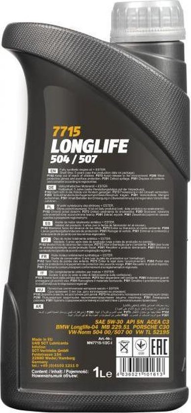 Pacchetto Manutenzione Auto: Olio Longlife 504/507 5W-30 5L + Filtri (olio, Aria, Abitacolo)