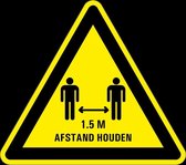 Waarschuwingssticker houd 1,5 meter afstand 400 mm