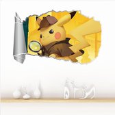 pikachu detective pokemon muursticker - kinderkamer - bekend van de kaarten - sword shield - knuffel speelgoed - verzamelmap - kaartenbox